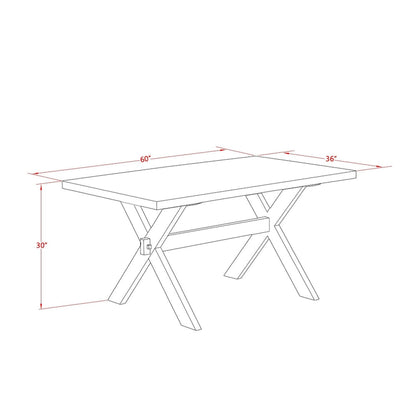 East West Furniture Dining Set-a Dining Table & Black Parson Chairs, Wire brushed Black.(Upholstered & Pieces Options)