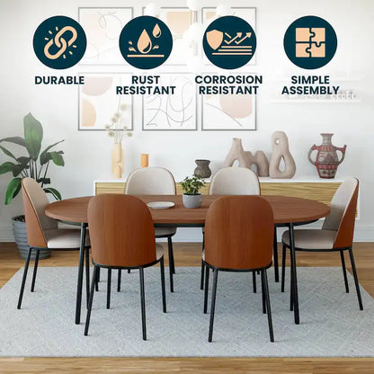 LeisureMod Tule Dining Side Chair with Upholstered Seat and Back