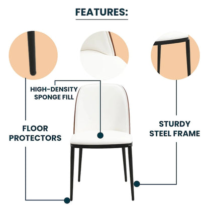 LeisureMod Tule Dining Side Chair with Upholstered Seat and Back
