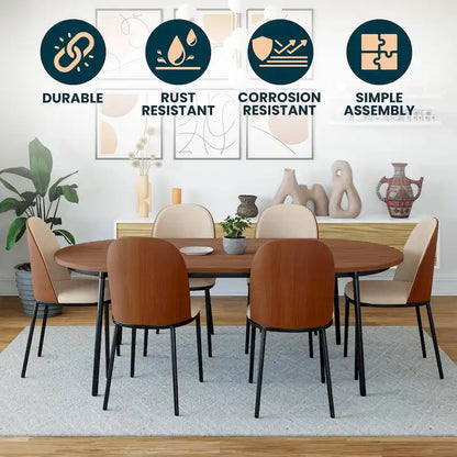 LeisureMod Tule Dining Side Chair with Upholstered Seat and Back