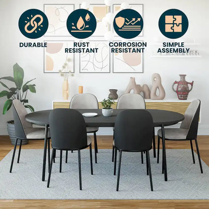 LeisureMod Tule Dining Side Chair with Upholstered Seat and Back