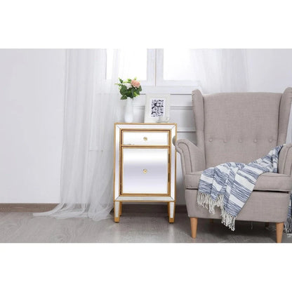 Reflexion Collection Rosa 18-inch Wide Mirrored 1-drawer Nightstand