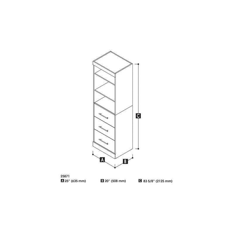 Nebula 25W Wardrobe by Bestar