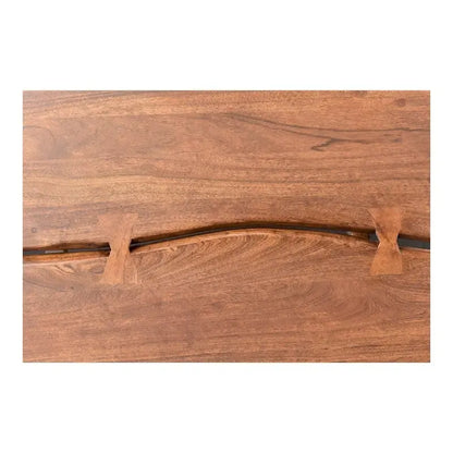 Aurelle Home Marlene Brown Rustic Acacia Wood Platform Bed