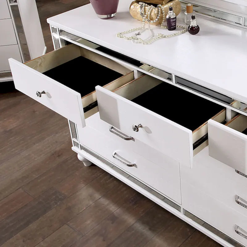 Derc Contemporary 2-piece 7-Drawer Dresser and Mirror Set by Furniture of America
