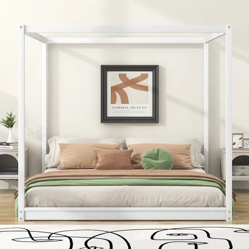 Canopy Platform Bed with Support Legs