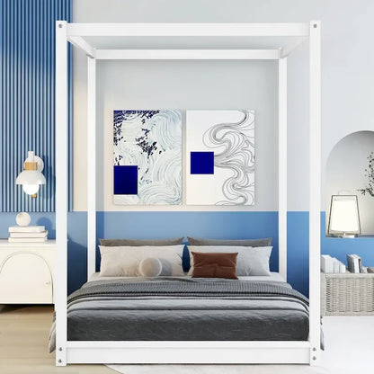 Canopy Platform Bed with Support Legs