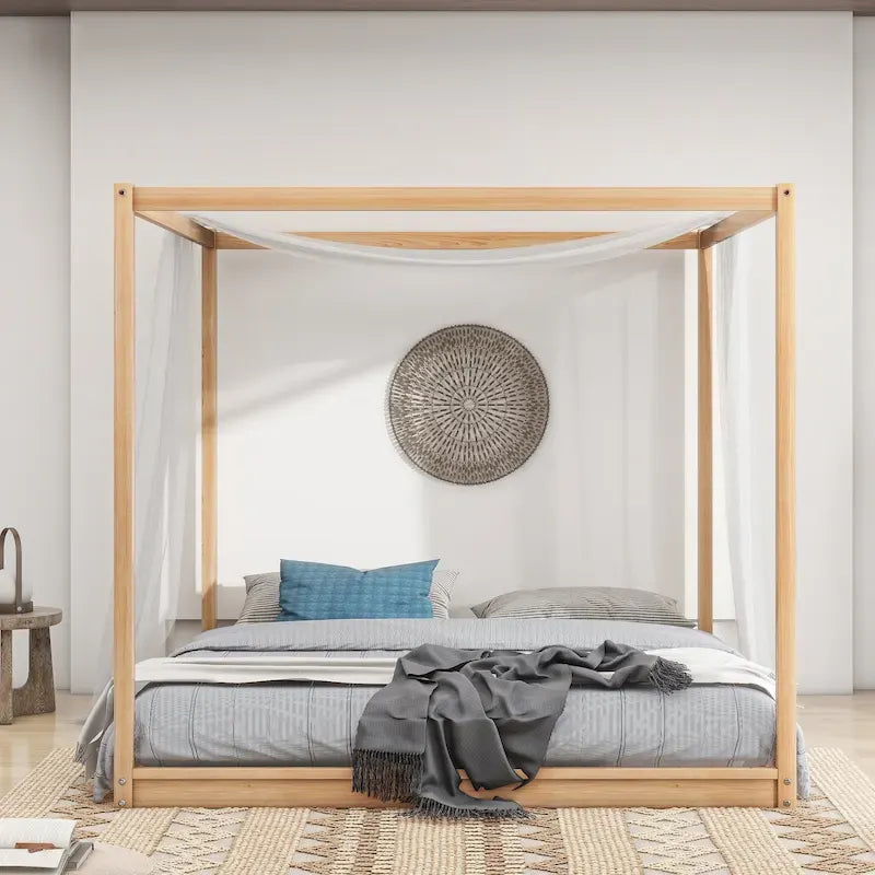 Canopy Platform Bed with Support Legs
