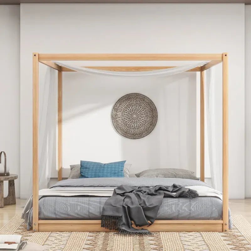 Canopy Platform Bed with Support Legs