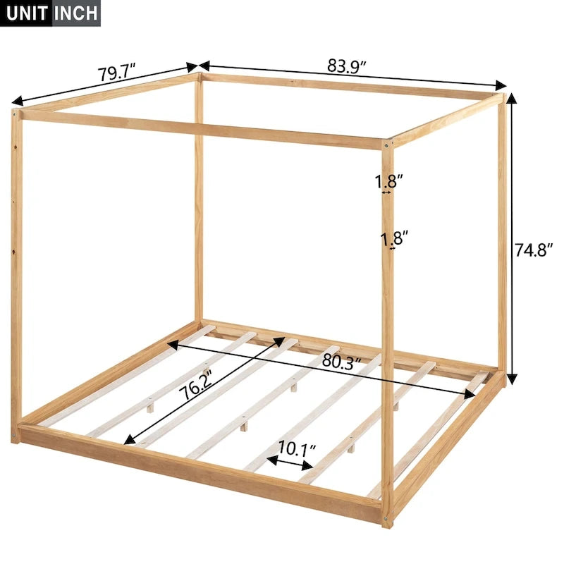 Canopy Platform Bed with Support Legs