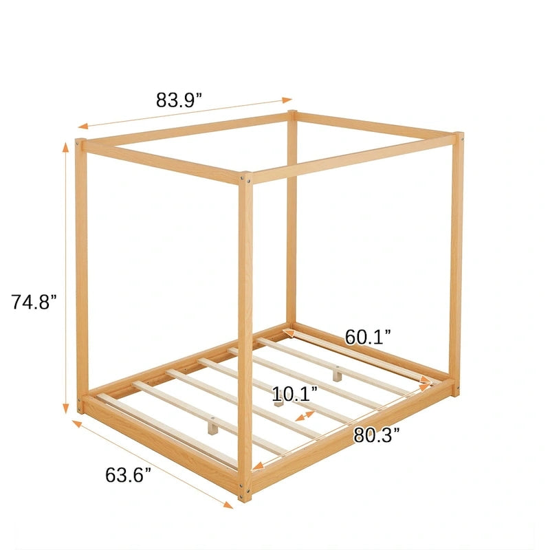 Canopy Platform Bed with Support Legs