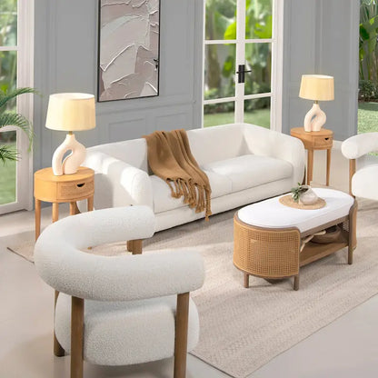 Alpine 90.5 Sherpa Upholstered Sofa