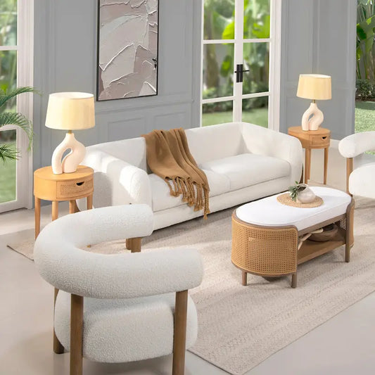 Alpine 90.5 Sherpa Upholstered Sofa