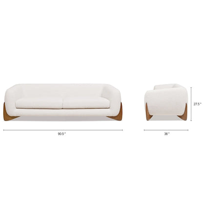 Alpine 90.5 Sherpa Upholstered Sofa