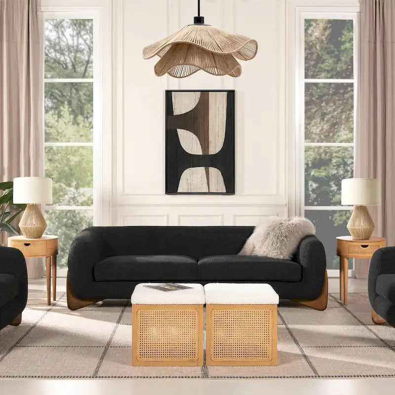 Alpine 90.5 Sherpa Upholstered Sofa