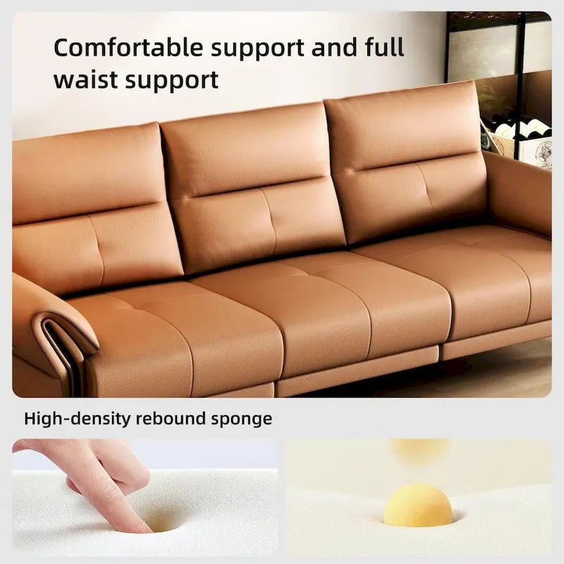 112.5 Vegan Leather Power Reclining Sofa with USB Charging Port