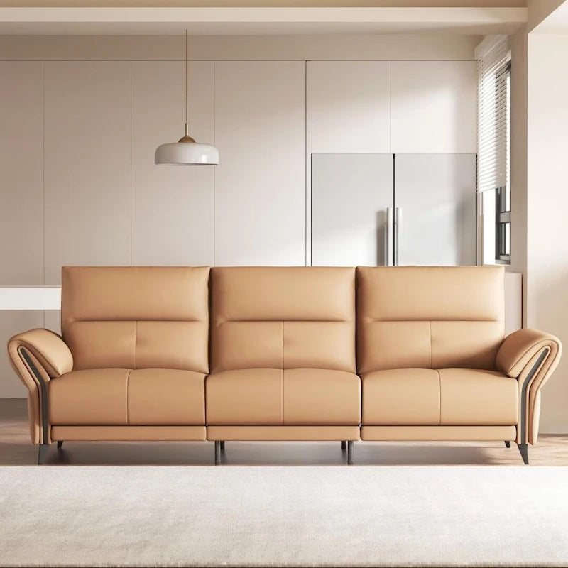 112.5 Vegan Leather Power Reclining Sofa with USB Charging Port