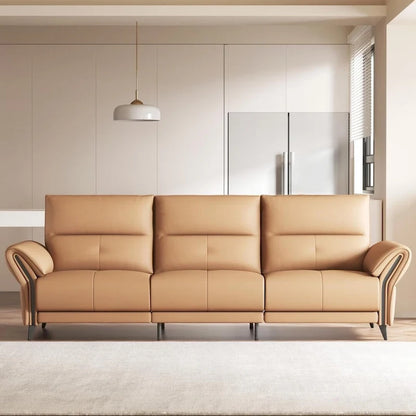 112.5 Vegan Leather Power Reclining Sofa with USB Charging Port