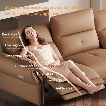 112.5 Vegan Leather Power Reclining Sofa with USB Charging Port