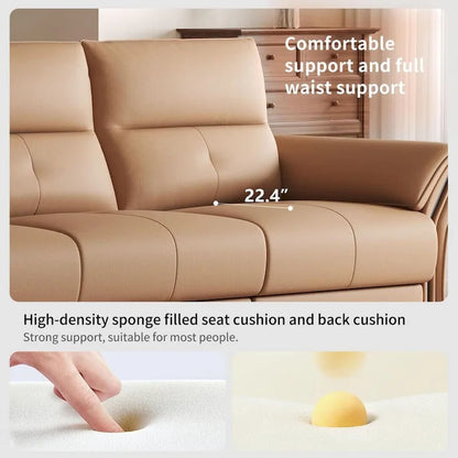 112.5 Vegan Leather Power Reclining Sofa with USB Charging Port