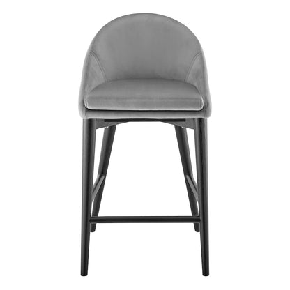 Baruch Counter Stool in Beige with Matte Black Legs - Set of 1