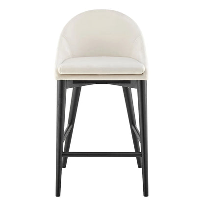 Baruch Counter Stool in Beige with Matte Black Legs - Set of 1