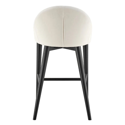 Baruch Counter Stool in Beige with Matte Black Legs - Set of 1