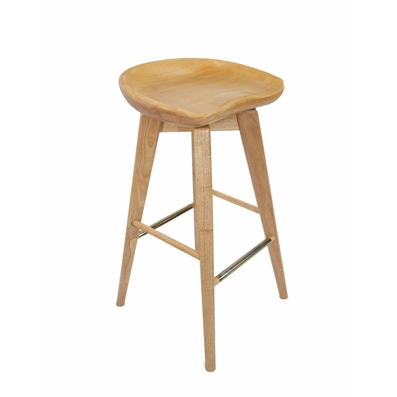 Bali Backless Wood Swivel Indoor Barstool - N/A