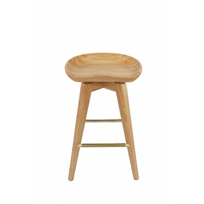 Bali Backless Wood Swivel Indoor Barstool - N/A