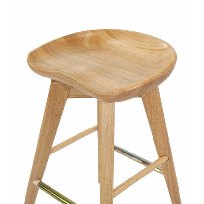 Bali Backless Wood Swivel Indoor Barstool - N/A
