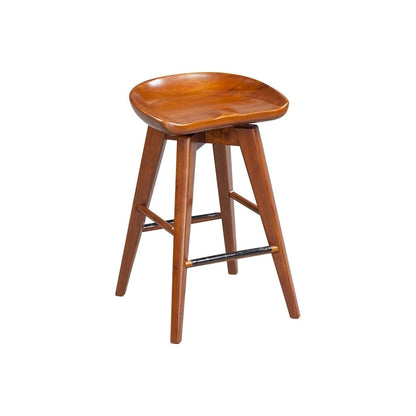 Bali Backless Wood Swivel Indoor Barstool - N/A