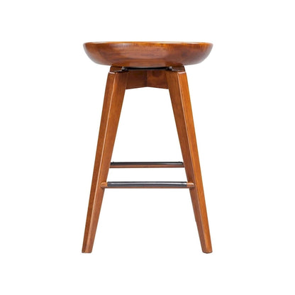 Bali Backless Wood Swivel Indoor Barstool - N/A