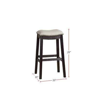 Grey PU Upholstery Bar Stool, Set of 2