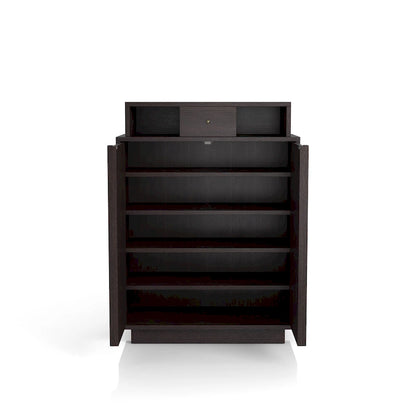 Icel Contemporary Espresso 5-shelf Shoe Cabinet by Furniture of America