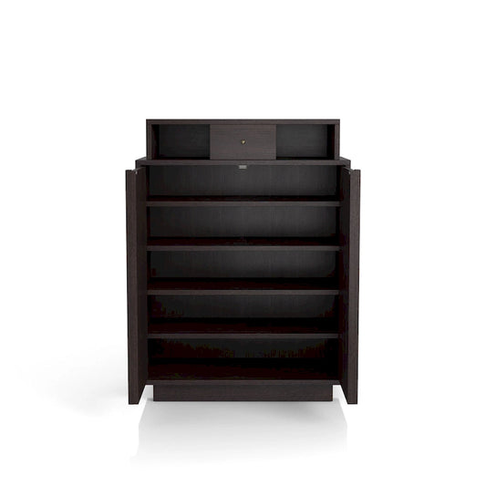 Icel Contemporary Espresso 5-shelf Shoe Cabinet by Furniture of America