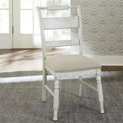 Whitney Antique Linen & Weathered Gray 6 Piece Trestle Table Set
