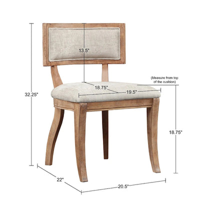 Madison Park Signature Marie Beige/ Light Natural Dining Chair Set of 2