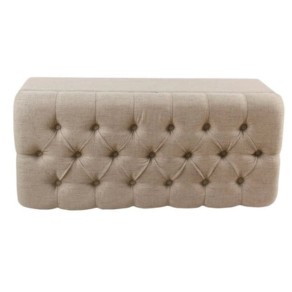 Copper Grove Muir Tan Fabric Button Tufted Storage Bench