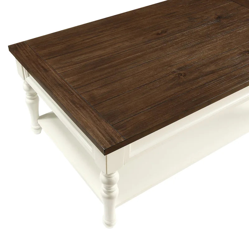 Steve Silver Jillian Ivory and Mocha Wood 3-piece Occasional set