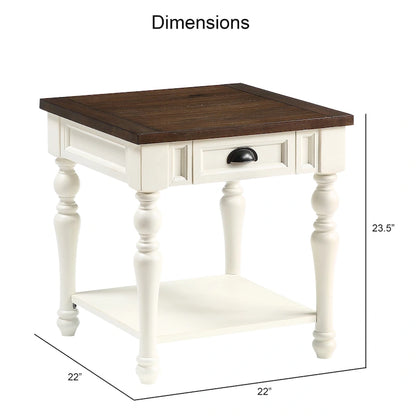 Steve Silver Jillian Ivory and Mocha Wood 3-piece Occasional set