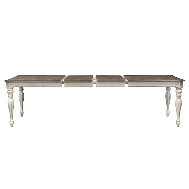 Magnolia Manor Antique White Weathered Bark Rectangular Leg Table - Antique White