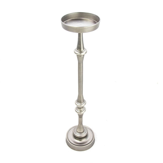 Glam Round Martini Pedestal SideTable, Antique Silver