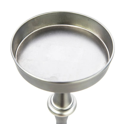 Glam Round Martini Pedestal SideTable, Antique Silver