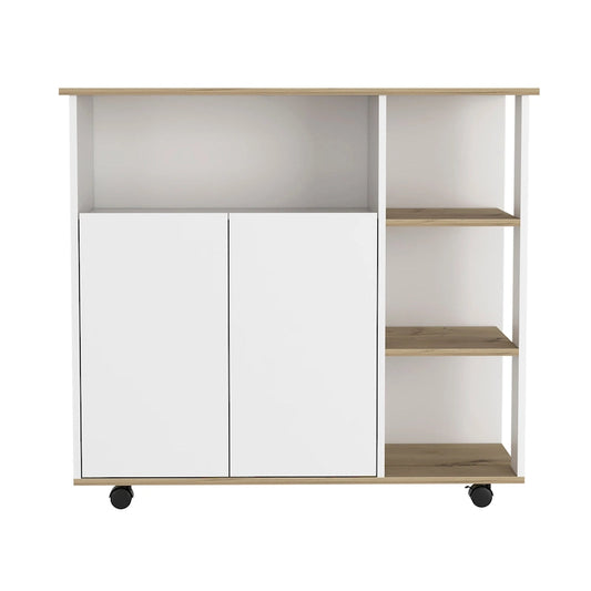 FM Furniture Serbia Kitchen Island, One Cabinet, Four Open Shelves