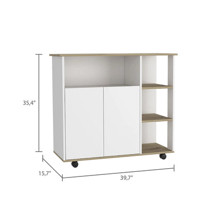 FM Furniture Serbia Kitchen Island, One Cabinet, Four Open Shelves