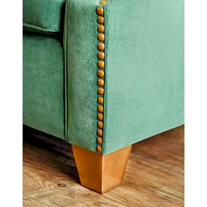 Yaur Transitional Green Fabric Upholstered Nailhead Trim Sofa by Furniture of America