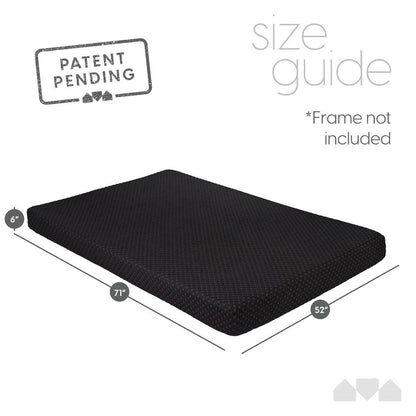 Milliard Black Memory Foam Full-size Futon Mattress