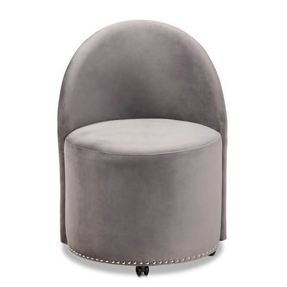 Bethel Glam and Luxe Velvet Rolling Accent Chair