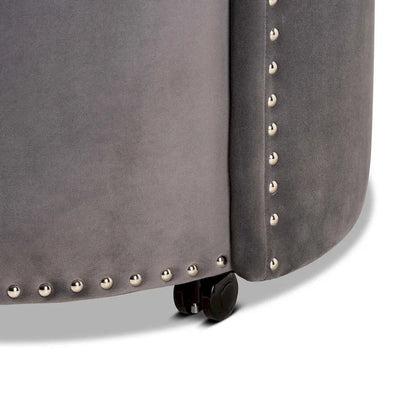 Bethel Glam and Luxe Velvet Rolling Accent Chair
