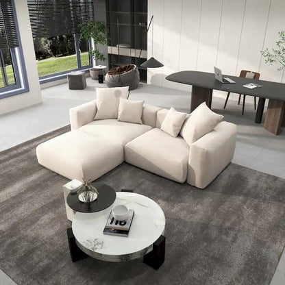 102 Oversized Corduroy Modular Sofa Reversible Couch with Ottoman